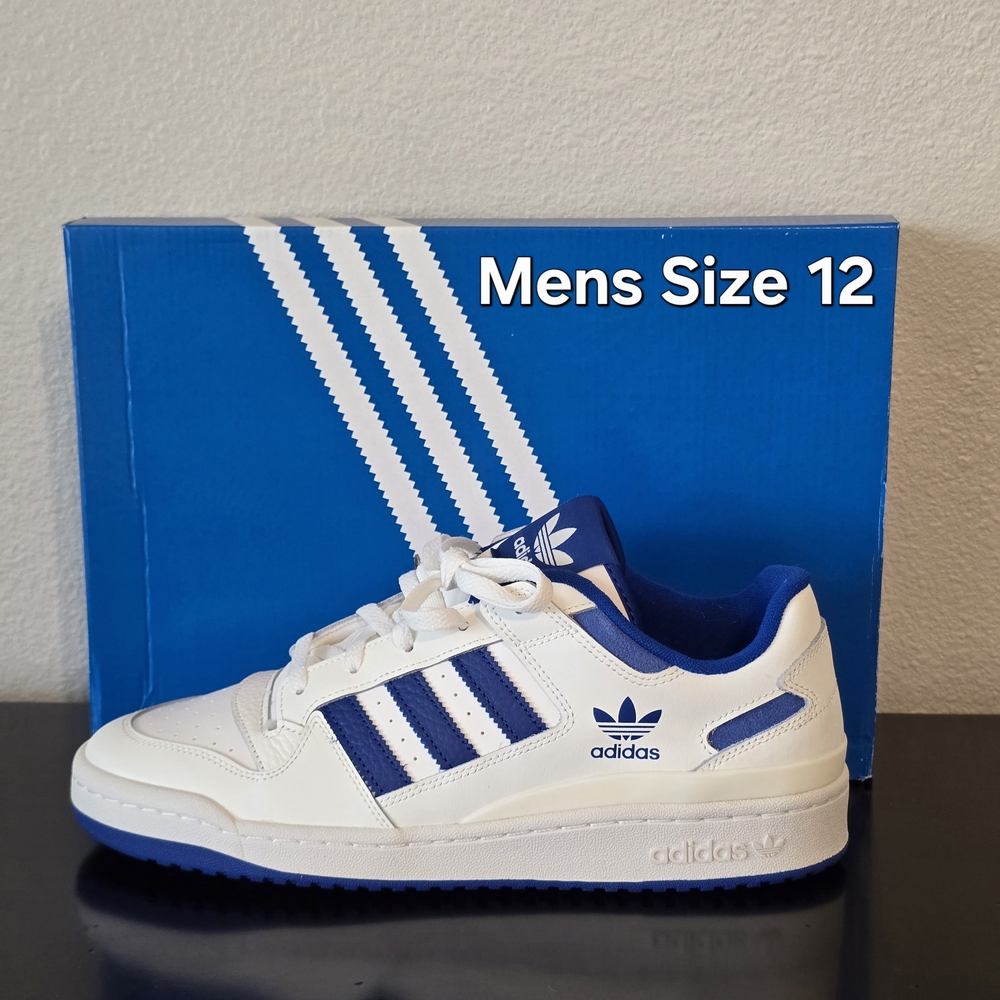 Adidas White and Blue Men's Sneakers